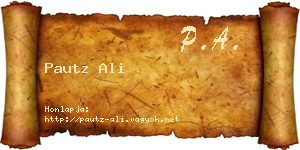 Pautz Ali névjegykártya